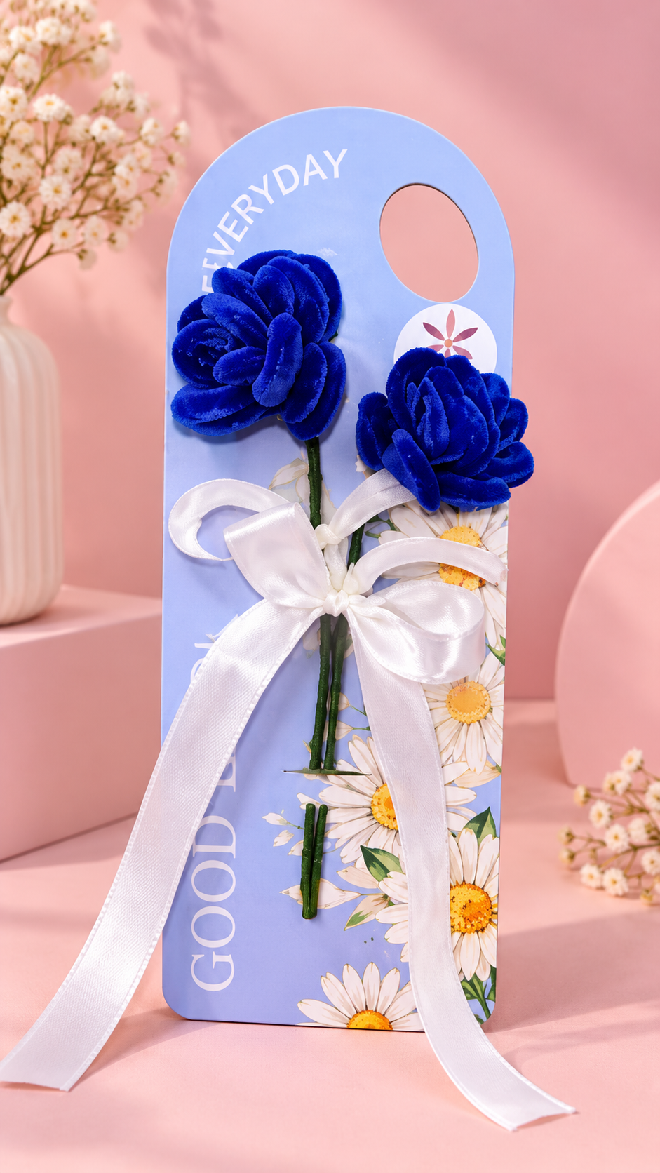 Twin Blue Rose Card
