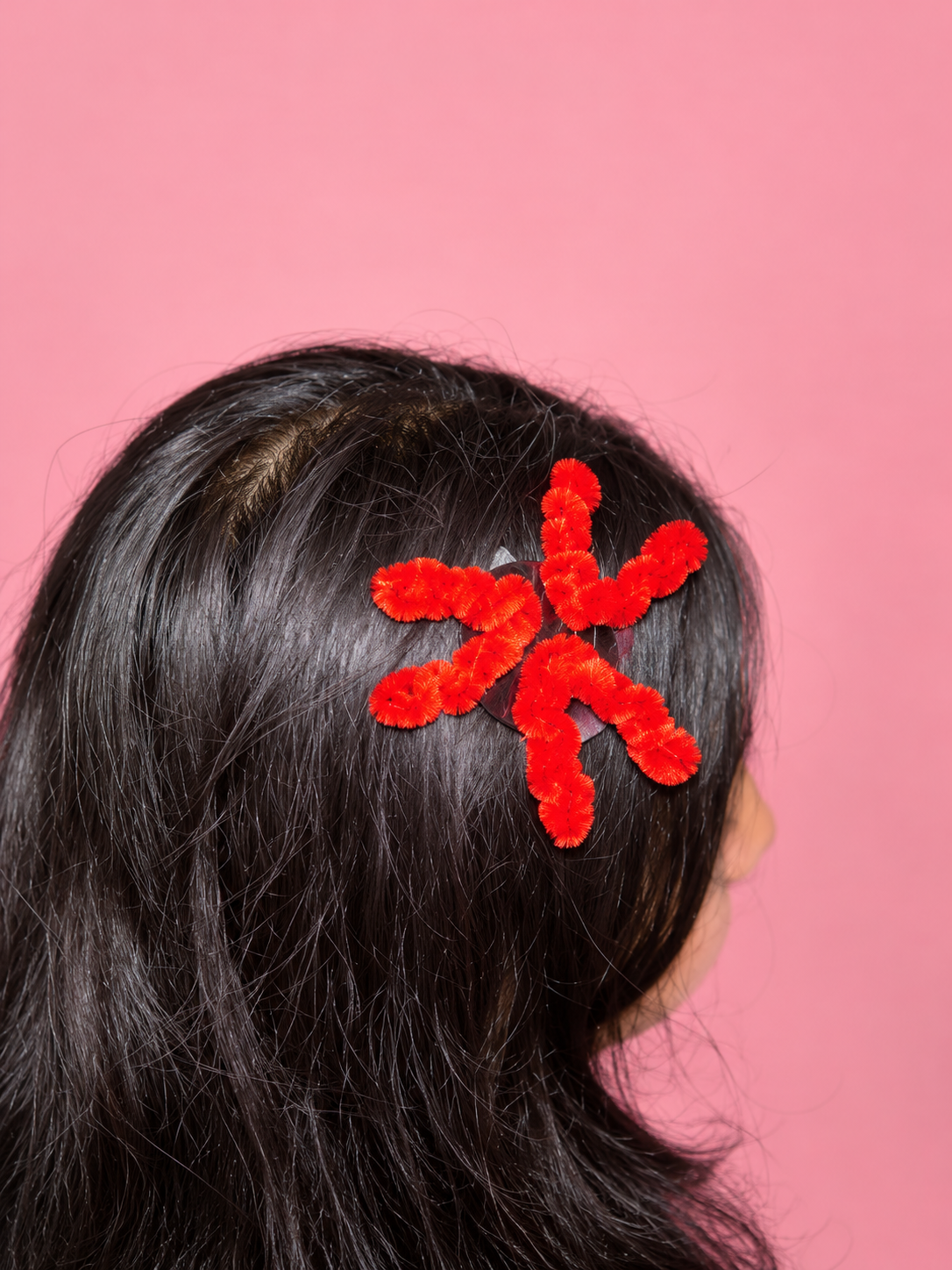 Orange Flower Hair Clip