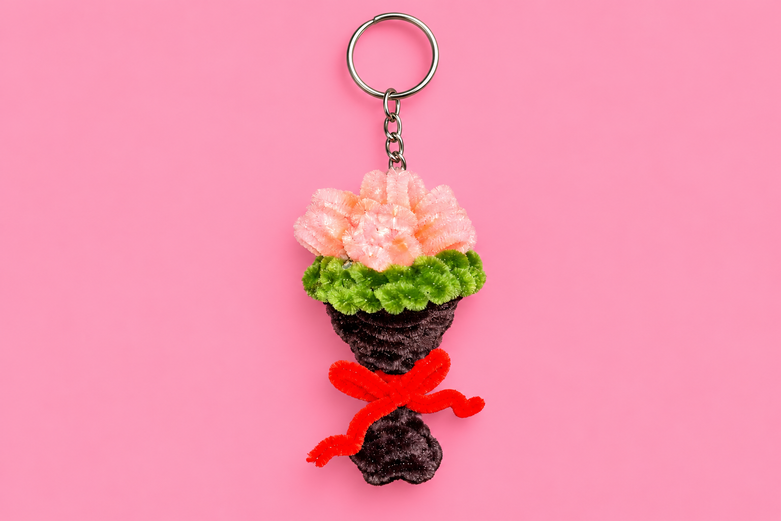 Pink Carnation Keychain